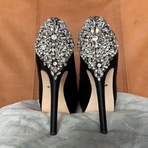 Badgley Mischka Viola jeweled high heels